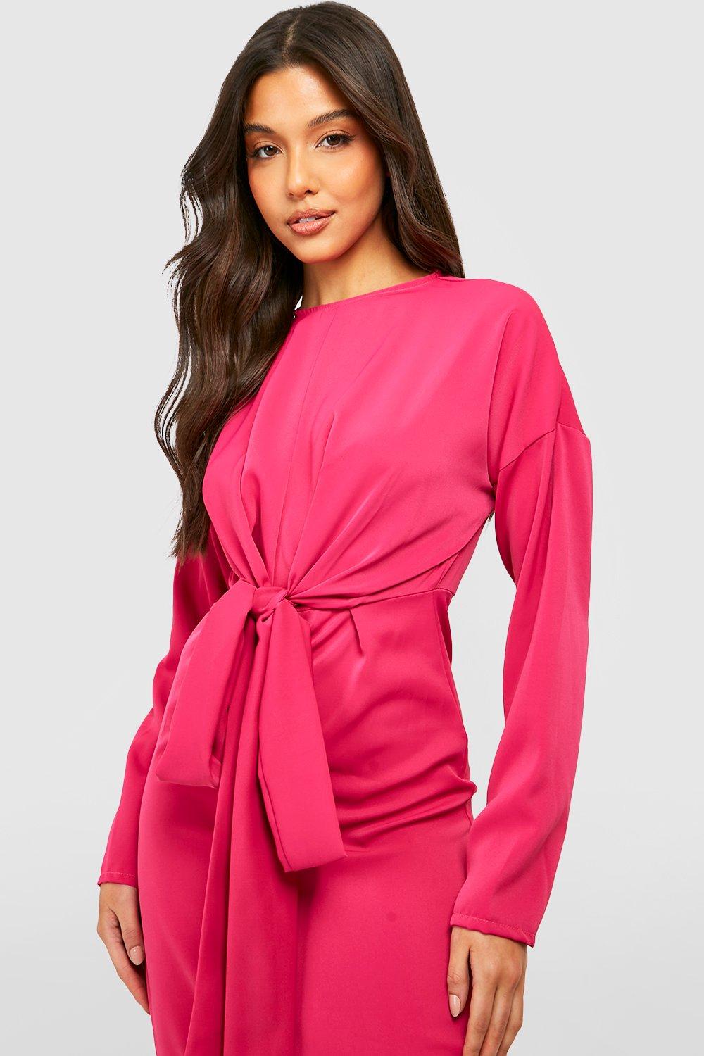 Petite wrap dress store with tie waist